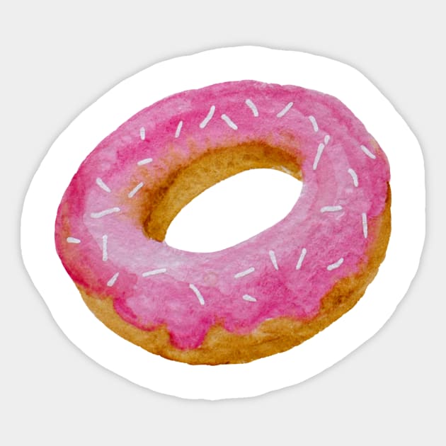 Watercolor donut - pink Sticker by wackapacka